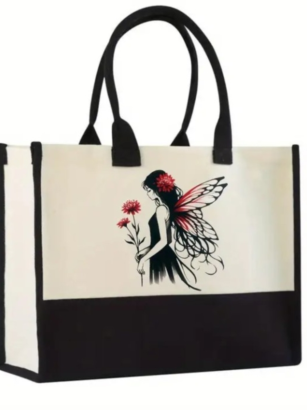 Canvas Fairy Graphic Tote Bag